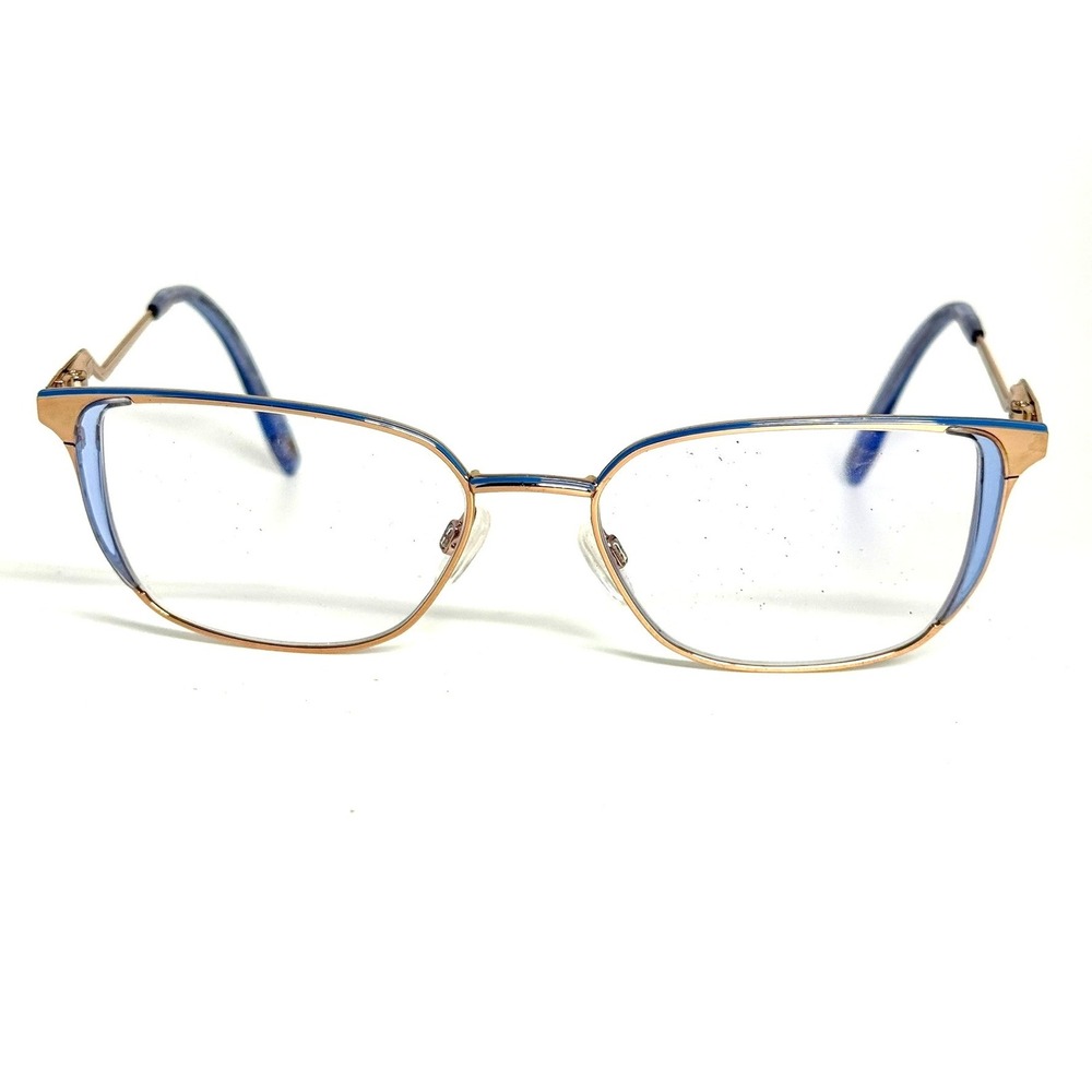 Vint & York VGO031 BLU Rose Gold Blue Glitter Eyeglasses Frames 55-18-145 NYC